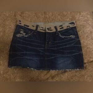 Made in Korea Distressed Denim Mini Skirt